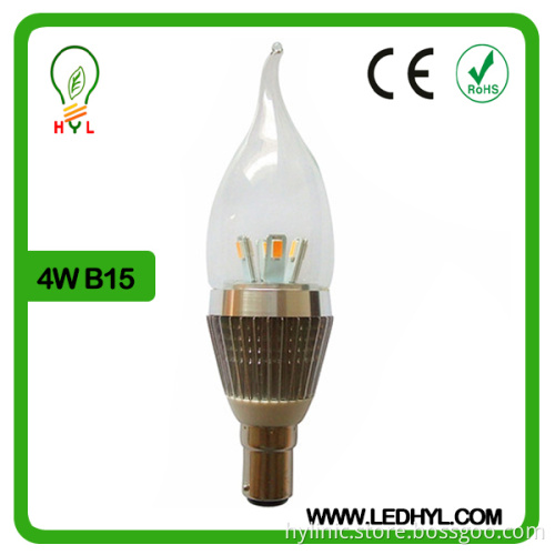 SMD led candle bulb high quality warm white B15 4w led candle light